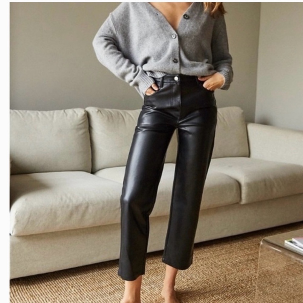 Black Leather Women's Pants